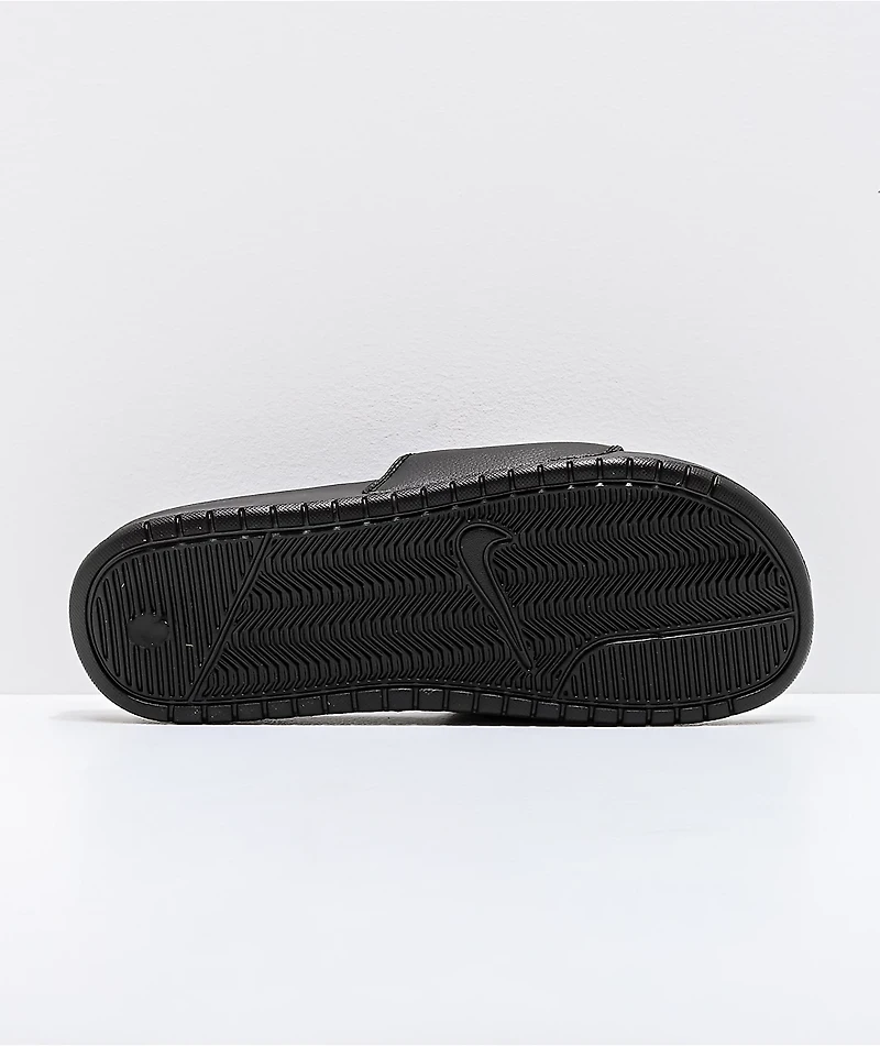 Nike Benassi White Logo Black Slide Sandals