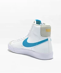 Nike Blazer Mid '77 White, Blue & Yellow Leather Shoes