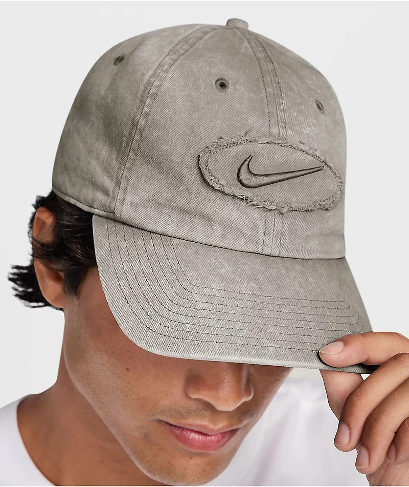 Nike Club Grey Wash Denim Strapback Hat