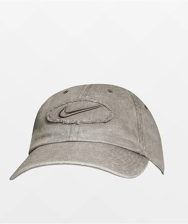 Nike Club Grey Wash Denim Strapback Hat