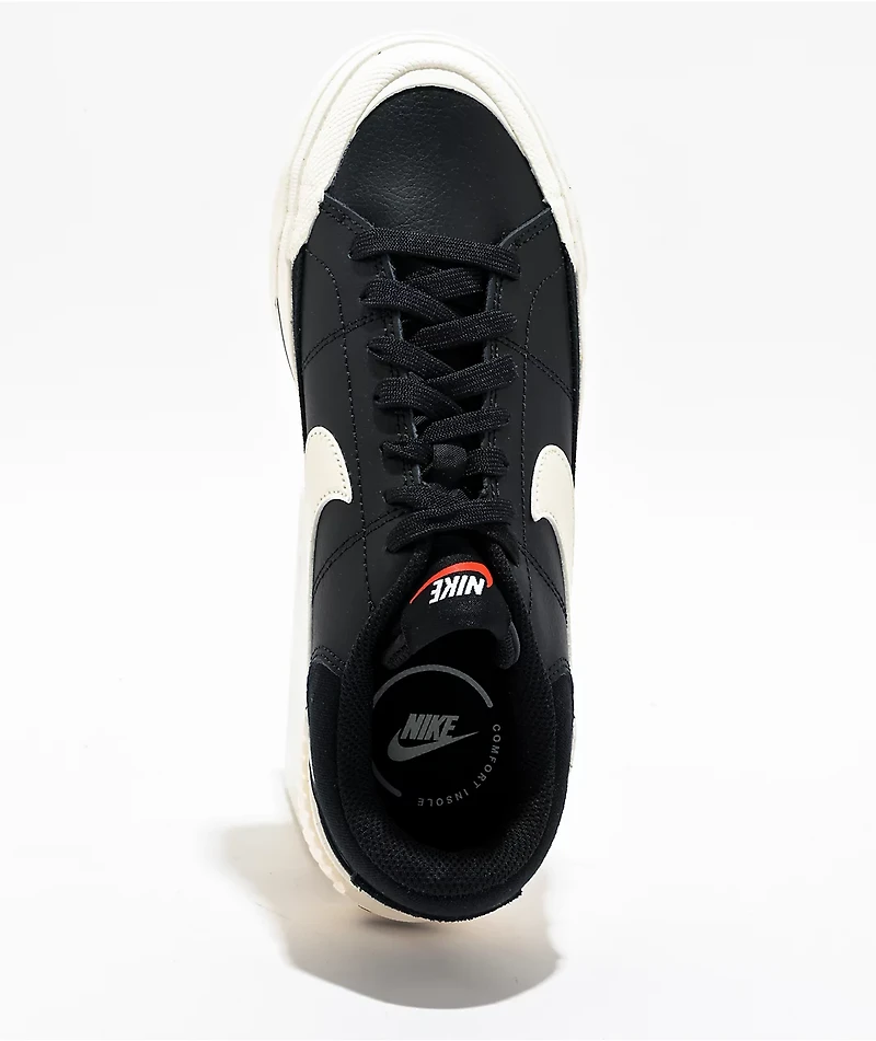 Nike Court Legacy Lift Black & White Platform Shoes
