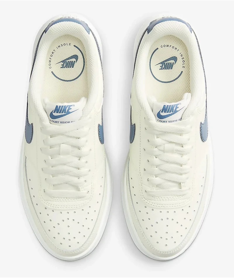 Nike Court Vision Alta White & Blue Shoes