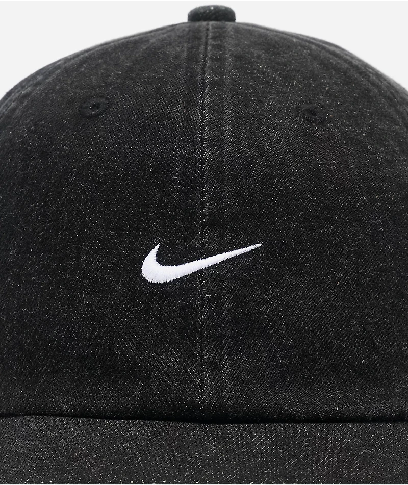 Nike Dad Unstructured Black Denim Strapback Hat