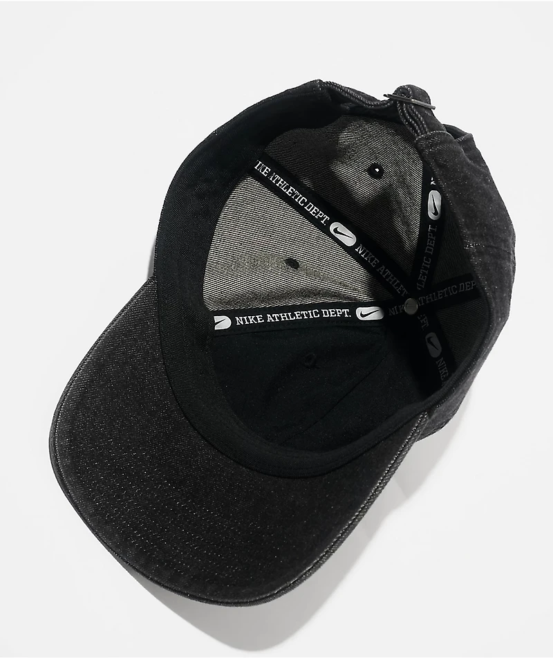 Nike Dad Unstructured Black Denim Strapback Hat