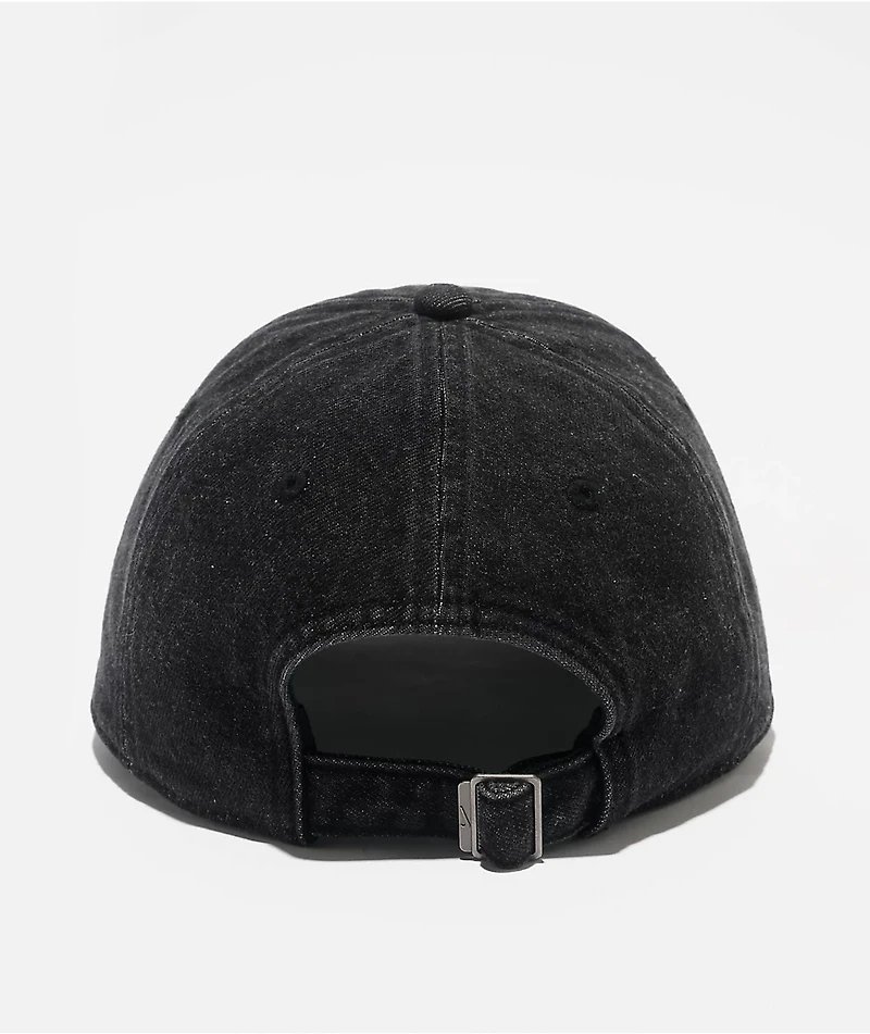 Nike Dad Unstructured Black Denim Strapback Hat