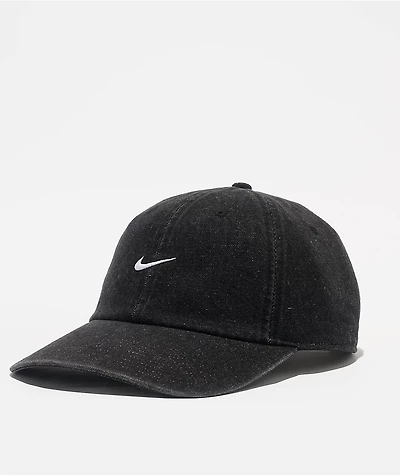 Nike Dad Unstructured Black Denim Strapback Hat
