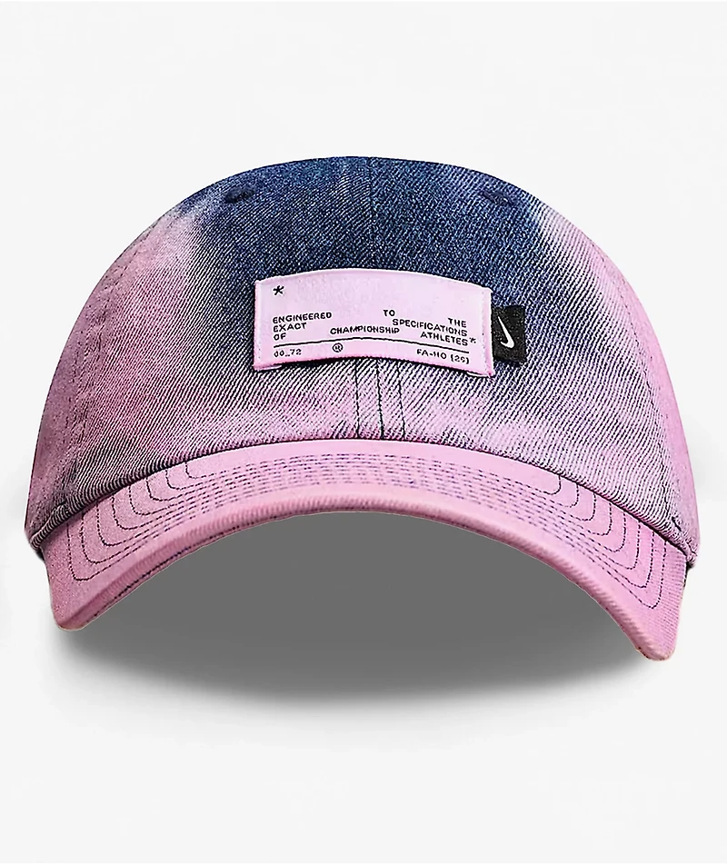 Nike Dad Unstructured Pink Wash Denim Strapback Hat