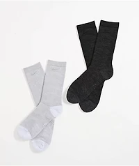 Nike Dri-FIT Everyday Grey & Black Wash 2 Pack Crew Socks