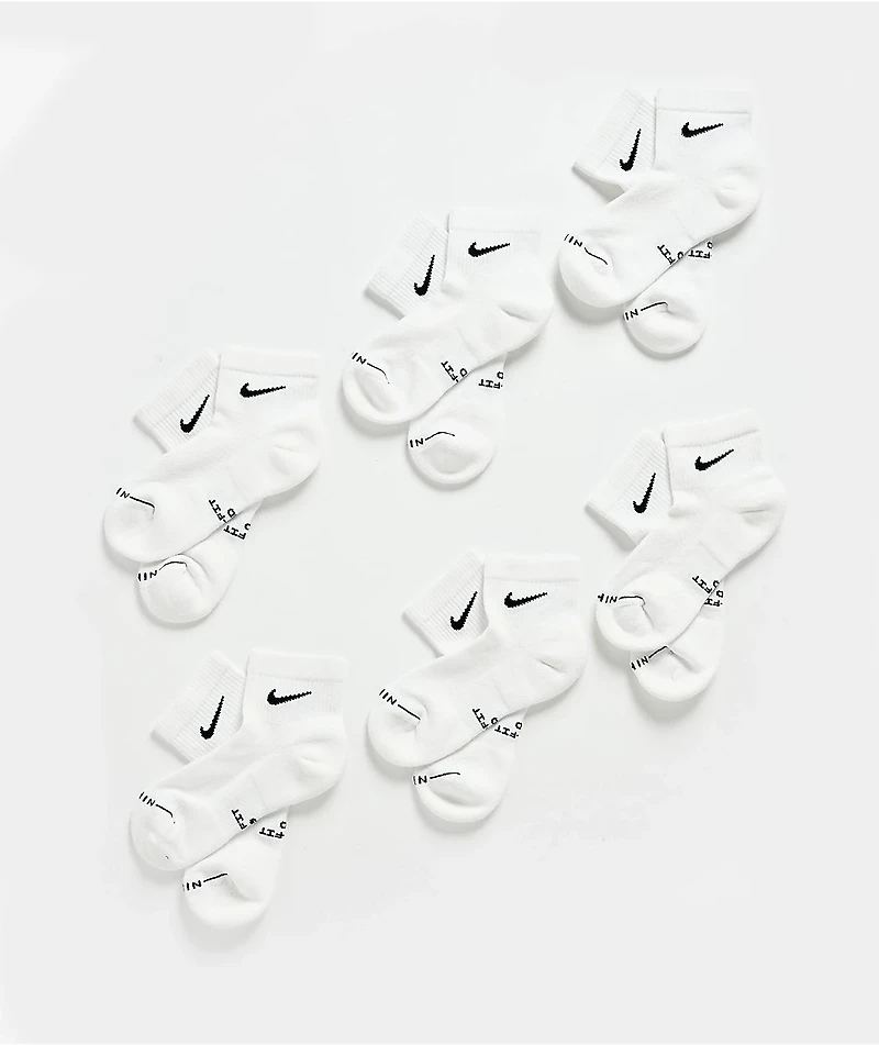 Nike Elevated White 6 Pack Ankle Socks