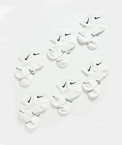 Nike Elevated White 6 Pack Ankle Socks