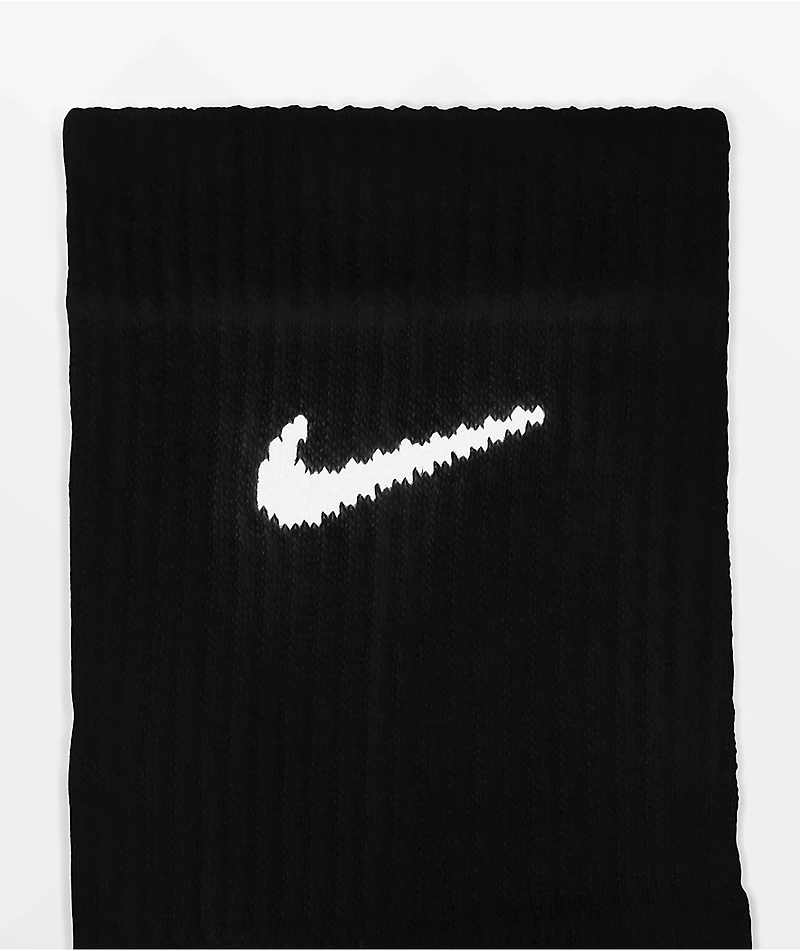 Nike Everyday Elevated 6 Pack Black Quarter Crew Socks