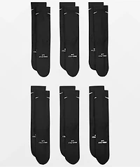 Nike Everyday Elevated Black 6 Pack Crew Socks