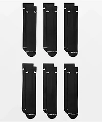 Nike Everyday Elevated Black 6 Pack Crew Socks