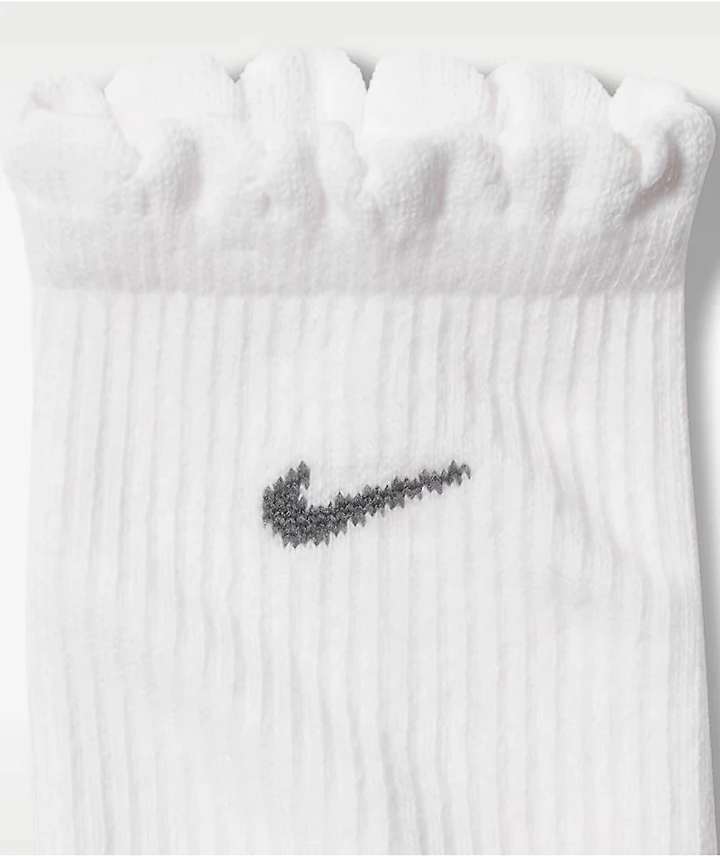 Nike Everyday Elevated White 2 Pack Quarter Crew Socks