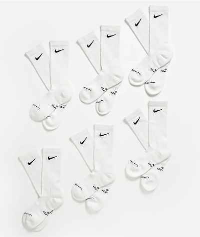 Nike Everyday Elevated White 6 Pack Crew Socks