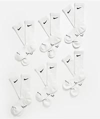 Nike Everyday Elevated White 6 Pack Crew Socks