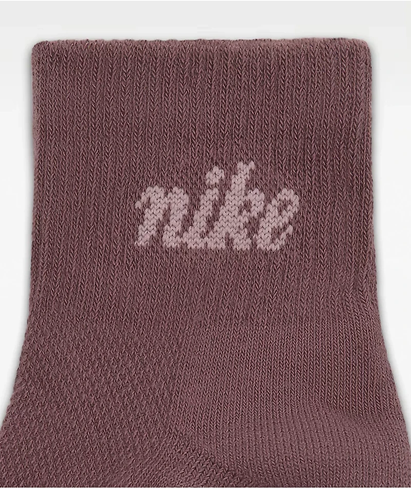 Nike Everyday Pink 3 Pack Quarter Crew Socks