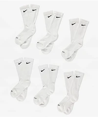 Nike Everyday Plus 6-Pack White Crew Socks