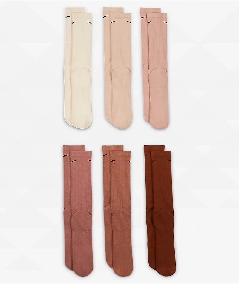 Nike Everyday Plus Cushioned Natural 6-Pack Crew Socks