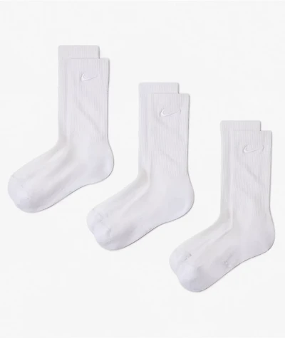 Nike Everyday Tonal 3 Pack White Crew Socks