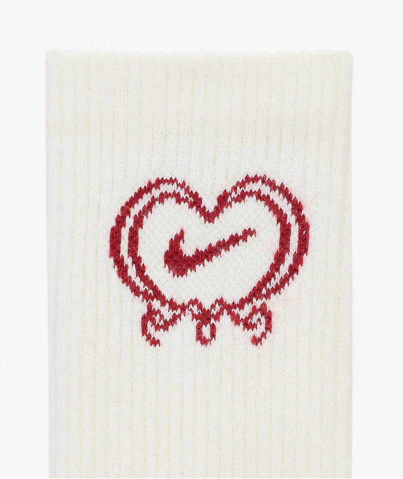 Nike Everyday VDay Off White Crew Socks