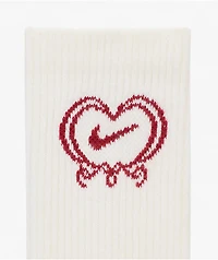 Nike Everyday VDay Off White Crew Socks