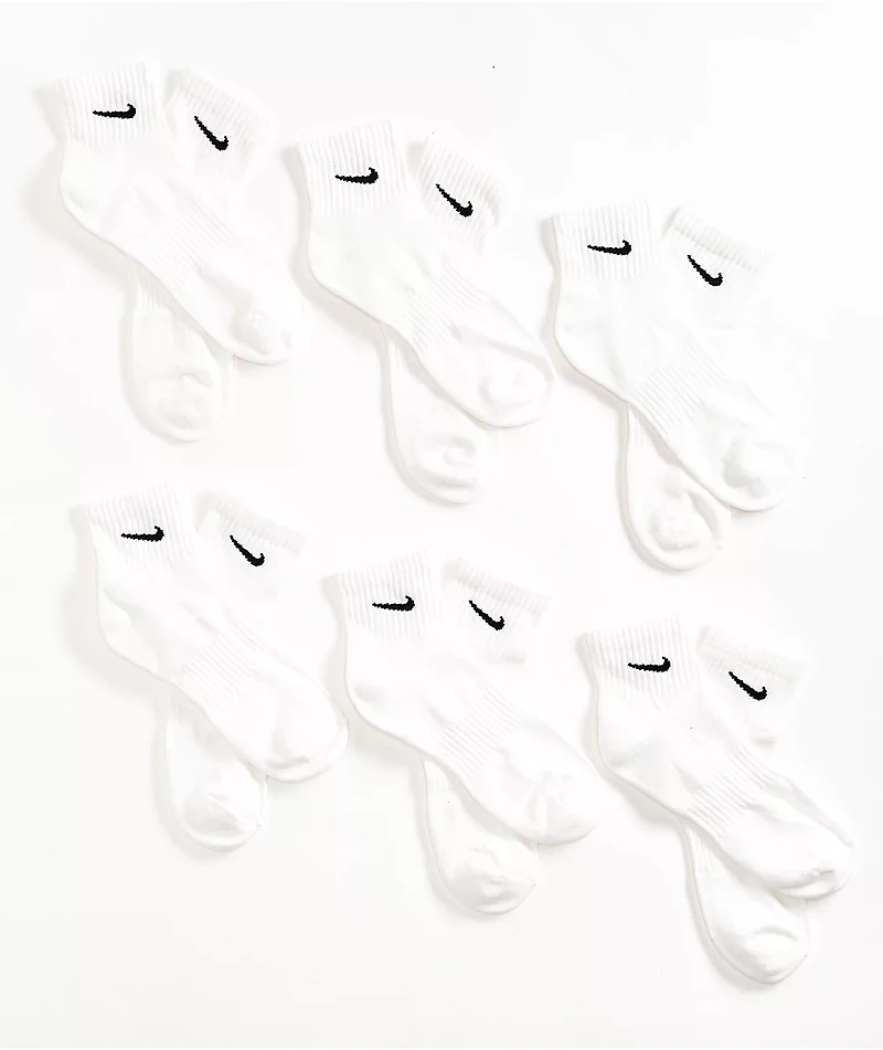 Nike Everyday White 6 Pack Ankle Socks