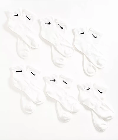 Nike Everyday White 6 Pack Ankle Socks