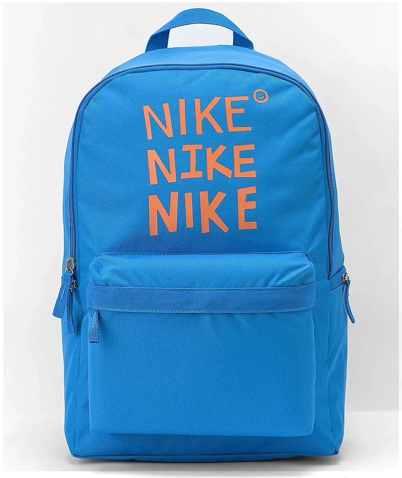 Nike Heritage Logo Blue & Orange Backpack