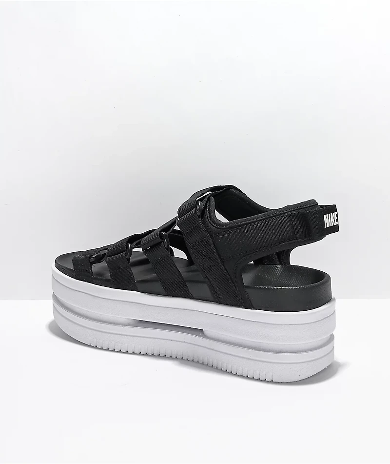 Nike Icon Classic Black & White Platform Sandals