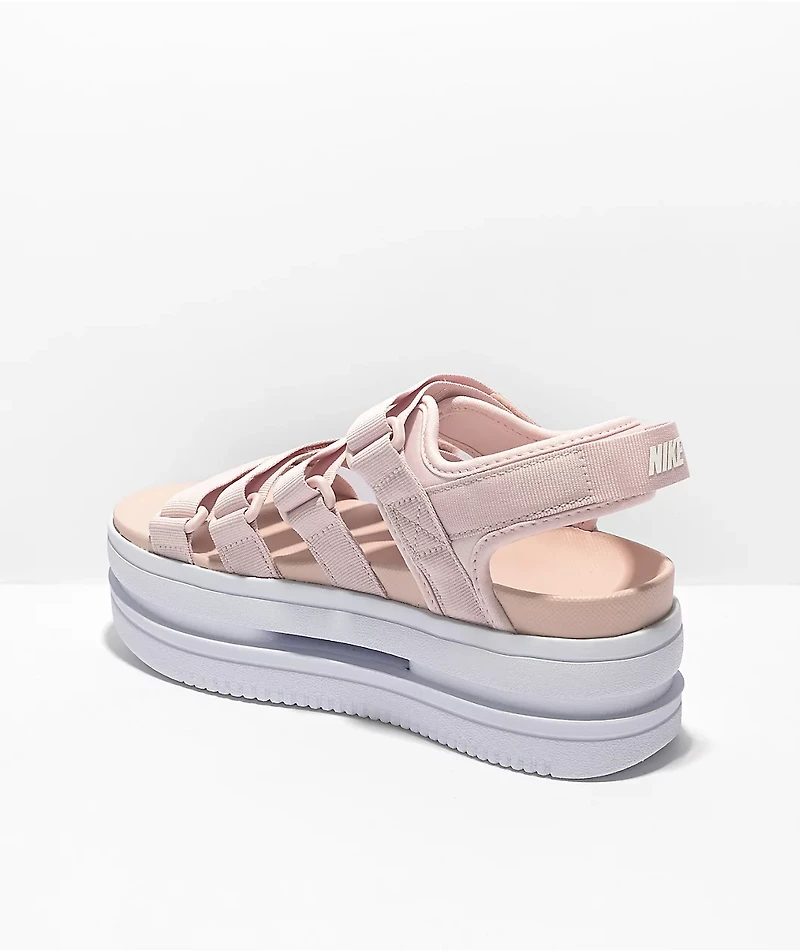 Nike Icon Pink & White Platform Sandals
