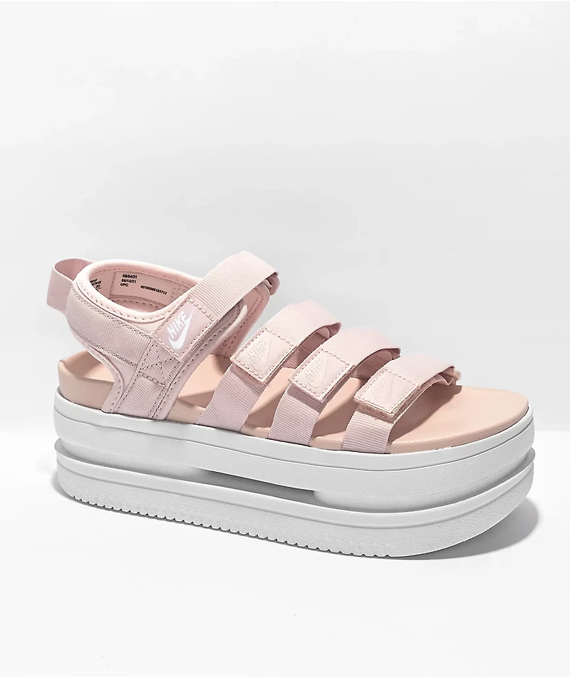 Nike Icon Pink & White Platform Sandals