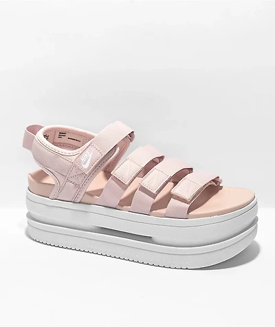 Nike Icon Pink & White Platform Sandals