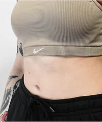 Nike Indy Taupe Crop Halter Tank Top