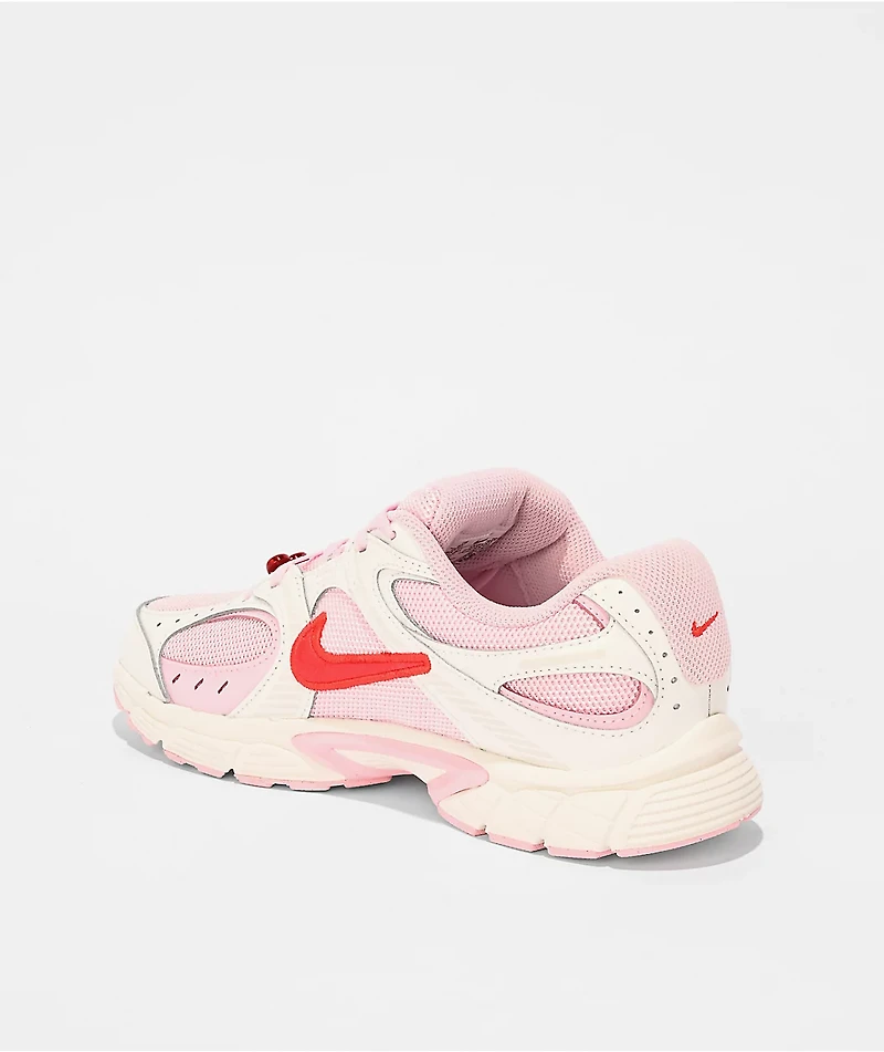 Nike Kid's V5 RNR Summit White, Pink Foam & Playful Crimson Shoes