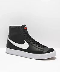 Nike Kids' Blazer Mid '77 Vintage Black Leather Shoes