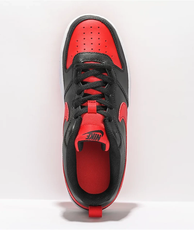 Nike Kids' Court Borough Low 2 Black & Red Shoes