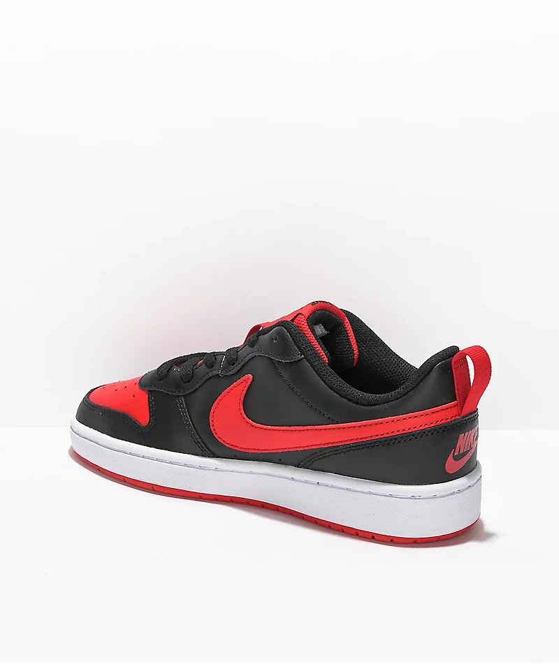 Nike Kids' Court Borough Low 2 Black & Red Shoes