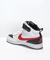 Nike Kids' Court Borough Mid 2 White, Black & Red Shoes