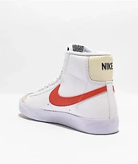 Nike Kids Blazer '77 Mid White & Picante Red Leather Shoes