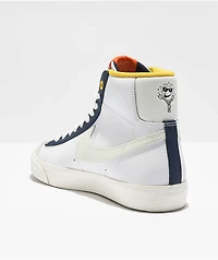 Nike Kids Blazer Mid '77 White & Navy UV Reactive Shoes