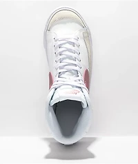 Nike Kids Blazer Mid '77 White & Pink Leather Shoes
