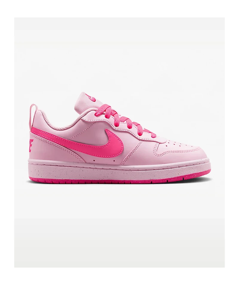Nike Kids Court Borough Low Recraft White & Hyper Pink Shoes