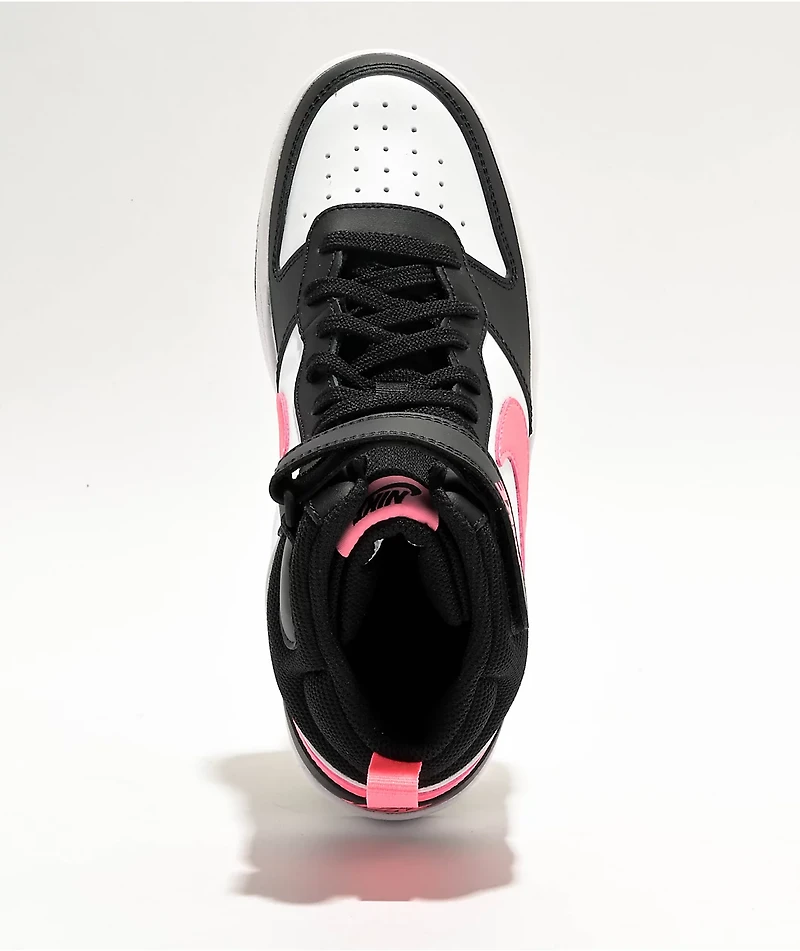 Nike Kids Court Borough Mid Black & Sunset Pulse Shoes