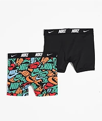 Nike Kids Dri-FIT Essential Micro Black Logo 2-Pack Boxer Briefs