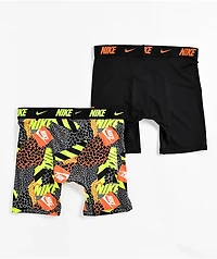 Nike Kids Dri-FIT Essential Micro Neon & Orange 2-Pack Boxer Briefs