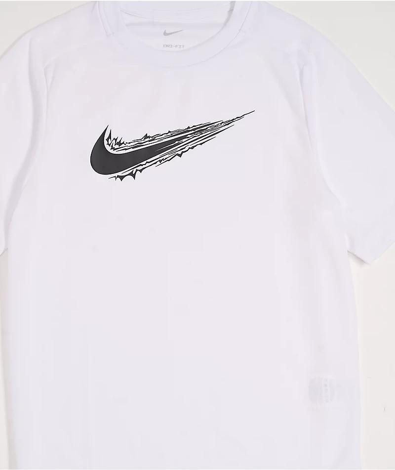 Nike Kids Dri-FIT Swoosh White T-Shirt