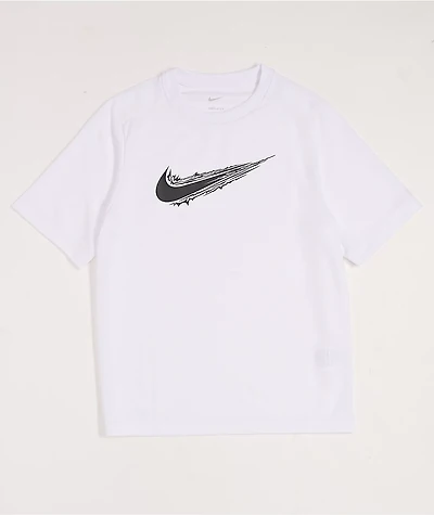 Nike Kids Dri-FIT Swoosh White T-Shirt