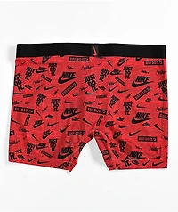 Nike Micro Multi Logo Black & Red Boxer Briefs