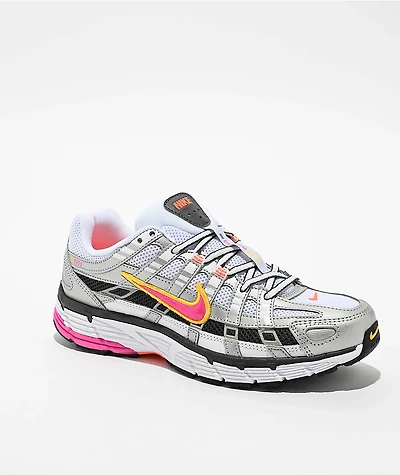 Nike P-6000 White, Fuschia & Platinum Shoes